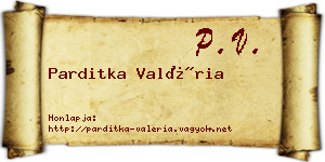 Parditka Valéria névjegykártya